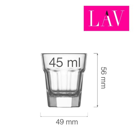 Kieliszek do wódki i likieru Amstardam 45 ml, LAV (dawniej: LV-ARA209Z) Kieliszek do wódki i likieru Amstardam 45 ml, LAV (dawniej: LV-ARA209Z)