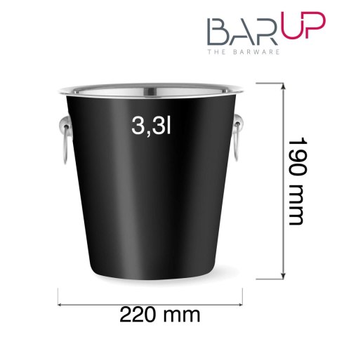 Wiadro do szampana, BarUp, 3,3L, czarny, ⌀220x(H)190mm Wiadro do szampana, BarUp, 3,3L, czarny, ⌀220x(H)190mm
