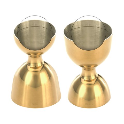 Miarka barmańska Bell z prostą krawędzią, złota, BarFly, 25/50ml Miarka barmańska Bell z prostą krawędzią, złota, BarFly, 25/50ml