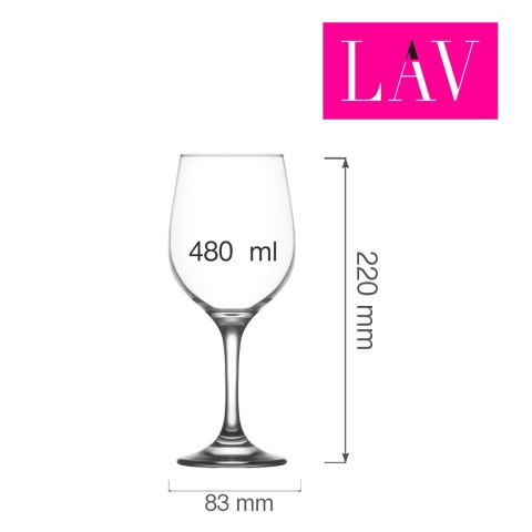 Kieliszek do wina Valencia 480 ml, LAV (dawniej LV-FAM563Z) Kieliszek do wina Valencia 480 ml, LAV (dawniej LV-FAM563Z)