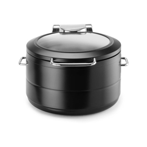 Podgrzewacz indukcyjny okrągły ze szklaną pokrywą De Luxe Black, 11l Podgrzewacz indukcyjny okrągły ze szklaną pokrywą De Luxe Black, 11l