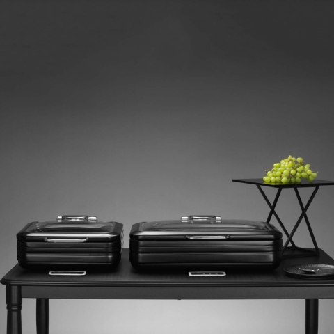 Podgrzewacz indukcyjny okrągły ze szklaną pokrywą De Luxe Black, 11l Podgrzewacz indukcyjny okrągły ze szklaną pokrywą De Luxe Black, 11l