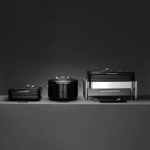 Podgrzewacz indukcyjny ze szklaną pokrywą De Luxe Black, GN 2/3 Podgrzewacz indukcyjny ze szklaną pokrywą De Luxe Black, GN 2/3