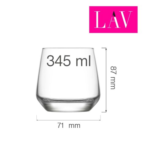 Szklanka do whiskey Lyon 345 ml, LAV (dawniej LV-LAL361Z) Szklanka do whiskey Lyon 345 ml, LAV (dawniej LV-LAL361Z)