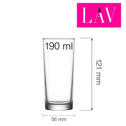 Szklanka wysoka Bern 190ml, LAV (dawniej LV-SUM330A) Szklanka wysoka Bern 190ml, LAV (dawniej LV-SUM330A)
