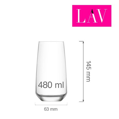 Szklanka wysoka Lyon 480 ml, LAV (dawniej LV-LAL376Z) Szklanka wysoka Lyon 480 ml, LAV (dawniej LV-LAL376Z)