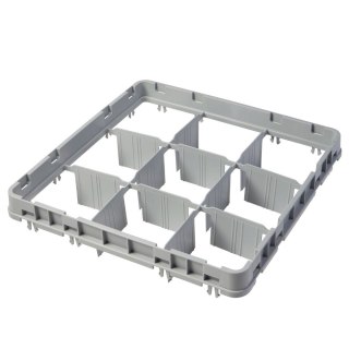 Nadstawka do koszy Full Drop 500x500 mm szara, model E1, 9 przegródek, Cambro