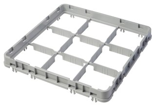 Nadstawka do koszy Half Drop 500x500 mm szara, model E2, 9 przegródek, Cambro