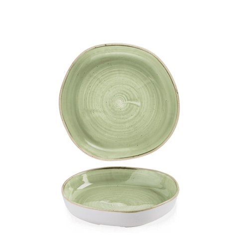 Misa z wysokim rantem o organicznym kształcie Stonecast Sage Green, 200x50mm
