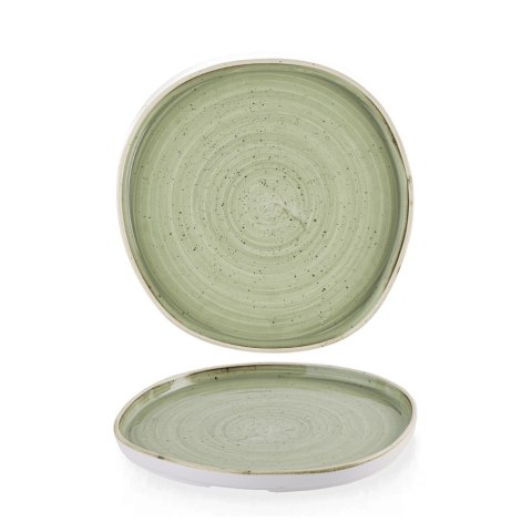 Talerz z wysokim rantem o organicznym kształcie Stonecast Sage Green, 210mm