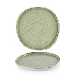 Talerz z wysokim rantem o organicznym kształcie Stonecast Sage Green, 260mm
