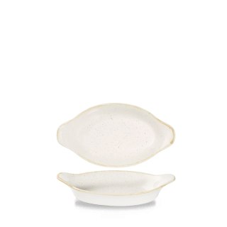 Naczynie owalne z uszami Stonecast Barley White, małe, 210x113mm, 260ml