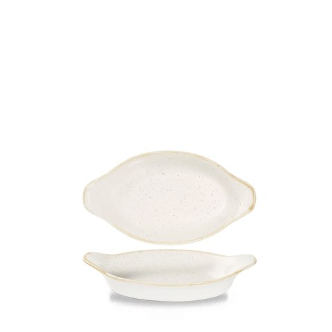 Naczynie owalne z uszami Stonecast Barley White, małe, 210x113mm, 260ml