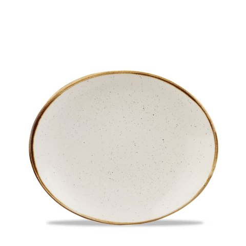 Talerz owalny coupe Stonecast Barley White, 190x160mm
