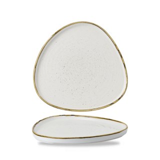 Talerz trójkątny z wysokim rantem szefa kuchni Stonecast Barley White, 260mm