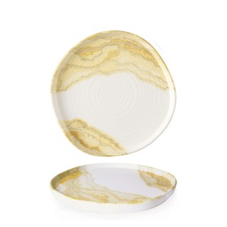 Talerz z wysokim rantem o organicznym kształcie Tide Gold, 210mm