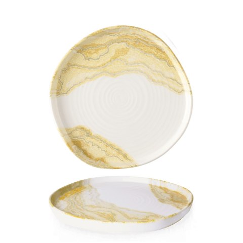 Talerz z wysokim rantem o organicznym kształcie Tide Gold, 250mm
