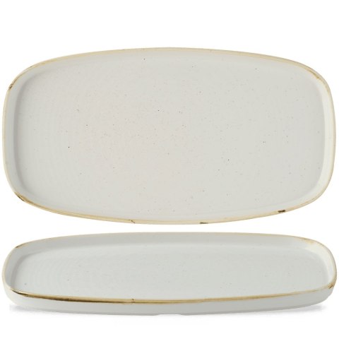 Talerze podłużne szefa kuchni Stonecast Barley White, 350x190mm