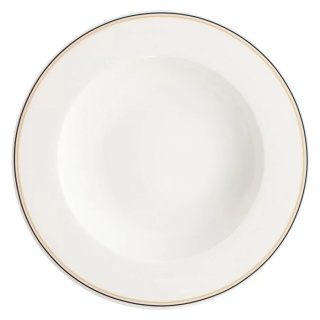 VERLO Talerz głęboki FORTE LINO czarno-beżowe paski 26 cm