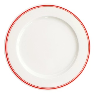 VERLO Talerz płaski FORTE RIVO czerwone paski 27 cm