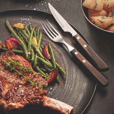 Zestaw widelców do steków "GAUCHO", blister, 6szt., linia Churrasco, ciemny brąz Zestaw widelców do steków "GAUCHO", blister, 6szt., linia Churrasco, ciemny brąz
