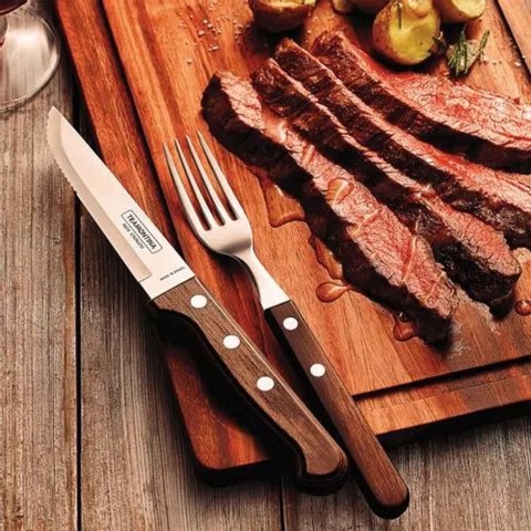 Zestaw widelców do steków "GAUCHO", blister, 6szt., linia Churrasco, ciemny brąz Zestaw widelców do steków "GAUCHO", blister, 6szt., linia Churrasco, ciemny brąz