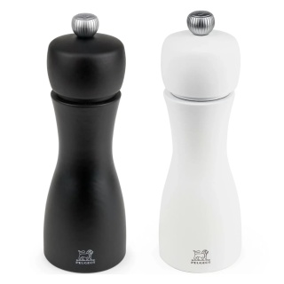 TAHITI Zestaw młynków do soli i pieprzu 15 cm biały/czarny / PEUGEOT