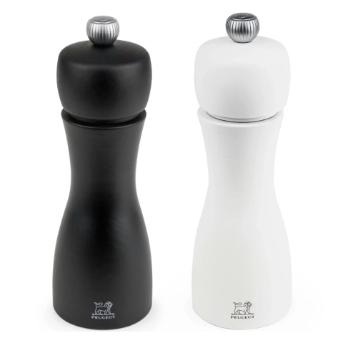 TAHITI Zestaw młynków do soli i pieprzu 15 cm biały/czarny / PEUGEOT