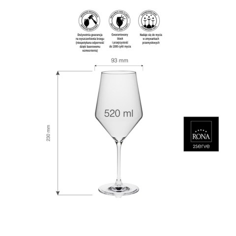 Kieliszek do wina Edge, 520ml Kieliszek do wina Edge, 520ml