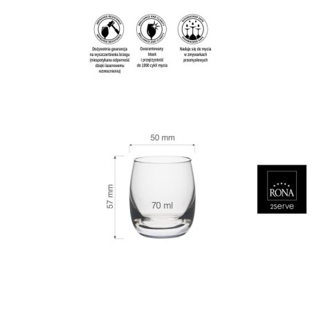 Kieliszek shot Lunar, 70ml Kieliszek shot Lunar, 70ml