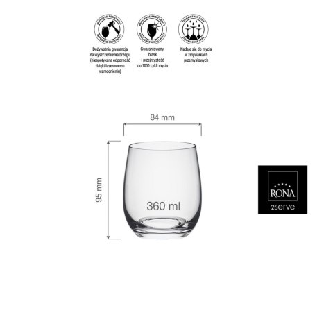 Szklanka do whisky Lunar 360 ml Szklanka do whisky Lunar 360 ml