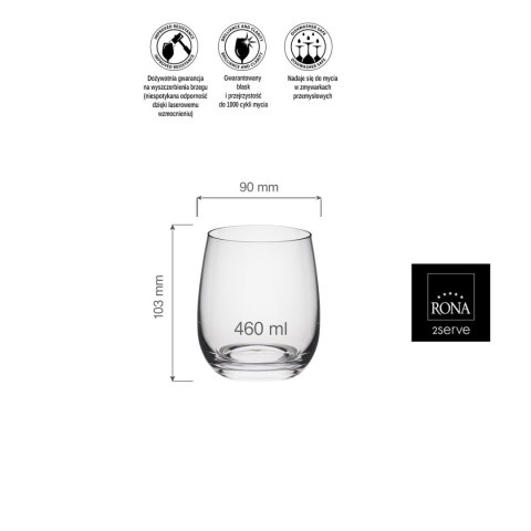 Szklanka niska Lunar, 460ml Szklanka niska Lunar, 460ml