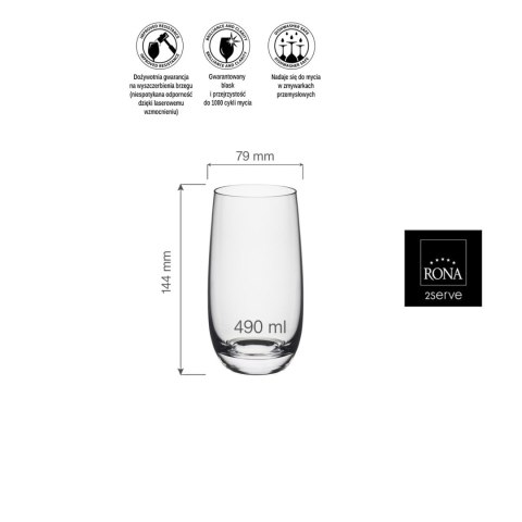 Szklanka wysoka Lunar, 490ml Szklanka wysoka Lunar, 490ml