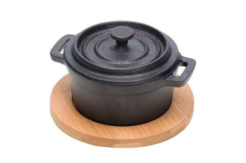 Żeliwne naczynie na zupę z podstawką 135x105 mm Żeliwne naczynie na zupę z podstawką 135x105 mm