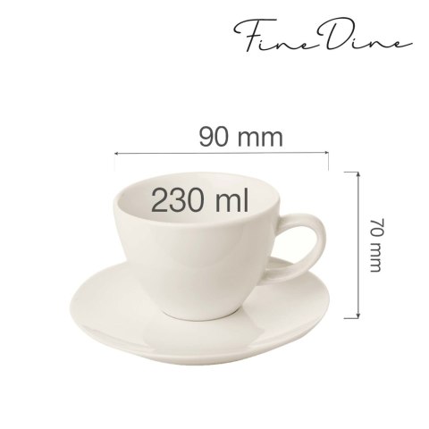 Filiżanka elegancka ze spodkiem Crema 230 ml Filiżanka elegancka ze spodkiem Crema 230 ml