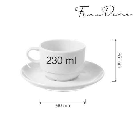 Filiżanka sztaplowana ze spodkiem Bianco 230 ml Filiżanka sztaplowana ze spodkiem Bianco 230 ml