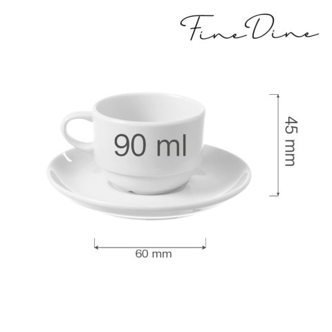 Filiżanka sztaplowana ze spodkiem Bianco 90 ml Filiżanka sztaplowana ze spodkiem Bianco 90 ml
