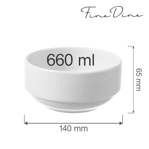 Miska sztaplowana Bianco 660 ml, 140 mm Miska sztaplowana Bianco 660 ml, 140 mm