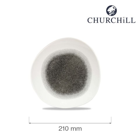Talerz płytki o organicznym kształcie Raku Quartz Black Talerz płytki o organicznym kształcie Raku Quartz Black