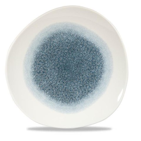 Talerz płytki o organicznym kształcie Raku Topaz Blue 286 mm Talerz płytki o organicznym kształcie Raku Topaz Blue 286 mm