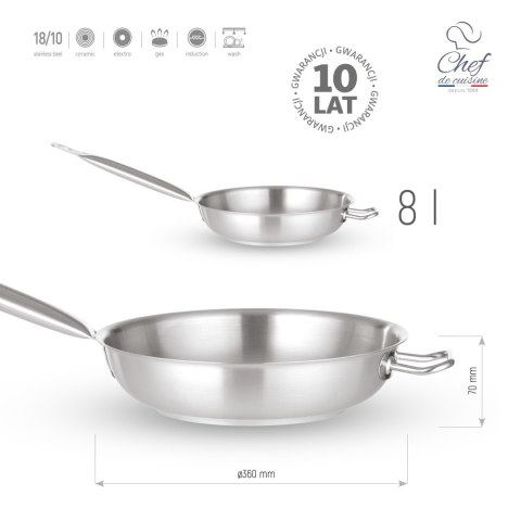 Patelnia ze stali nierdzewnej Prime, śr. 360mm Patelnia ze stali nierdzewnej Prime, śr. 360mm