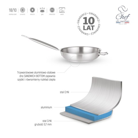 Patelnia ze stali nierdzewnej Prime, śr. 360mm Patelnia ze stali nierdzewnej Prime, śr. 360mm