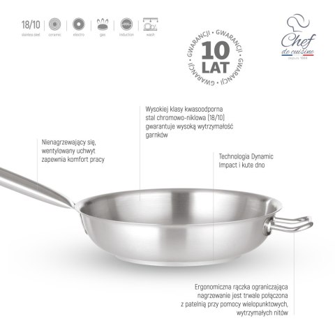 Patelnia ze stali nierdzewnej Prime, śr. 360mm Patelnia ze stali nierdzewnej Prime, śr. 360mm