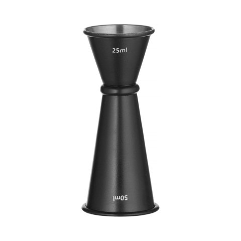 Jigger - miara barmańska z pierścieniem, Bar up, 25ml / 50ml, czarny, ⌀45x(H)110mm Jigger - miara barmańska z pierścieniem, Bar up, 25ml / 50ml, czarny, ⌀45x(H)110mm
