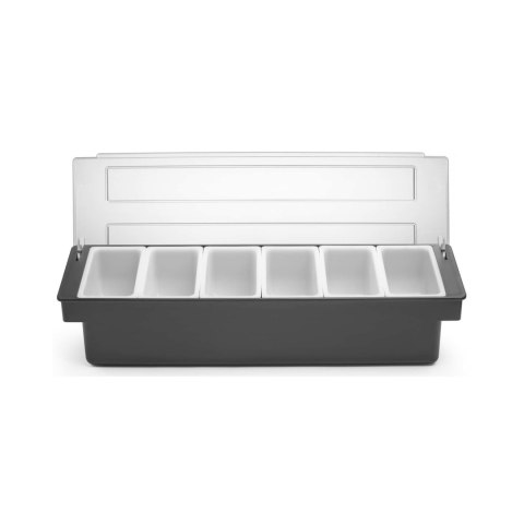 Pojemnik barmański na dodatki do drinków - 6 wkładów, Bar up, 480x150x(H)100mm Pojemnik barmański na dodatki do drinków - 6 wkładów, Bar up, 480x150x(H)100mm