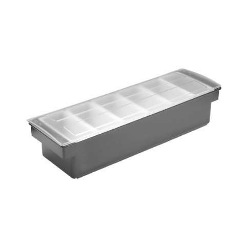 Pojemnik barmański na dodatki do drinków - 6 wkładów, Bar up, 480x150x(H)100mm Pojemnik barmański na dodatki do drinków - 6 wkładów, Bar up, 480x150x(H)100mm