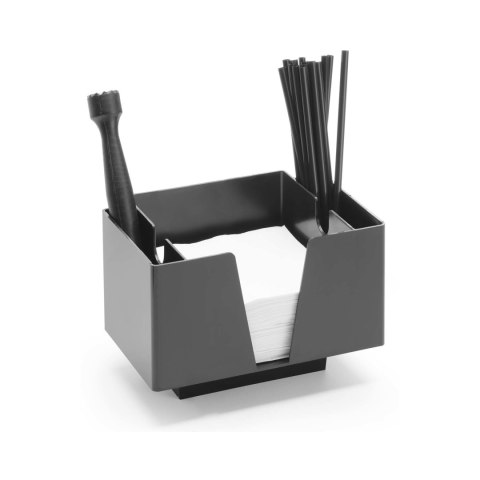 Serwetnik z 3 przegrodami, Bar up, czarny, 193x143x(H)136mm Serwetnik z 3 przegrodami, Bar up, czarny, 193x143x(H)136mm