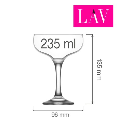 Kieliszek do szampana koktajlowy Misket 235 ml, LAV Kieliszek do szampana koktajlowy Misket 235 ml, LAV
