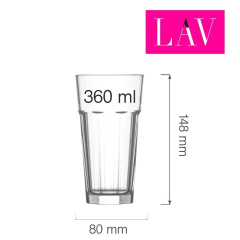 Szklanka wysoka long drink Aras 360 ml, LAV Szklanka wysoka long drink Aras 360 ml, LAV