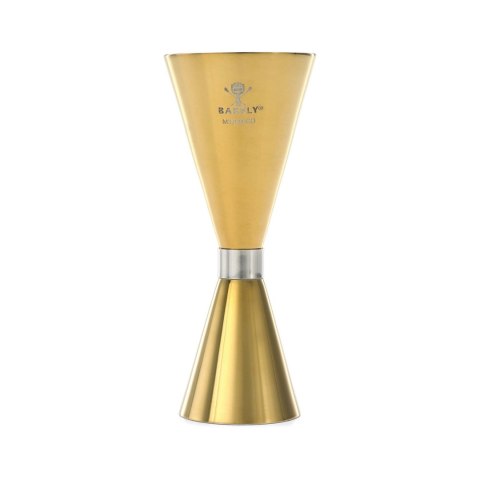 Jigger - Miarka barmańska Slim Style, 2 oz., 30/60 ml, złota ze stalową obwódką, Barfly Jigger - Miarka barmańska Slim Style, 2 oz., 30/60 ml, złota ze stalową obwódką, Barfly